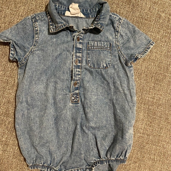 Toddler Girl Denim Onesie - Picture 1 of 3